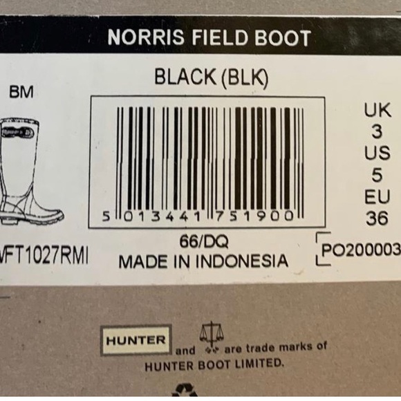 NWT Hunter Boots Sz5, black, fit like a 6 - Picture 6 of 7